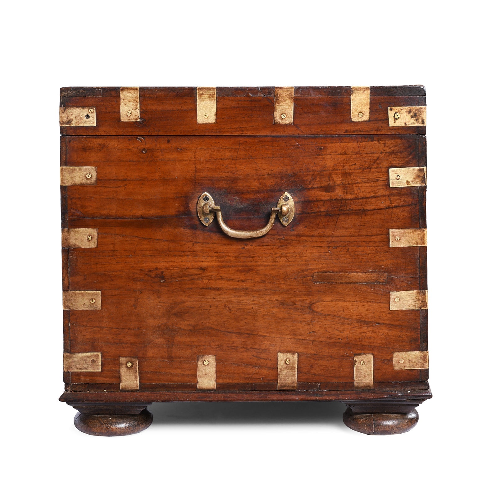 Brass Bound Teak Military Chest - 19th Century