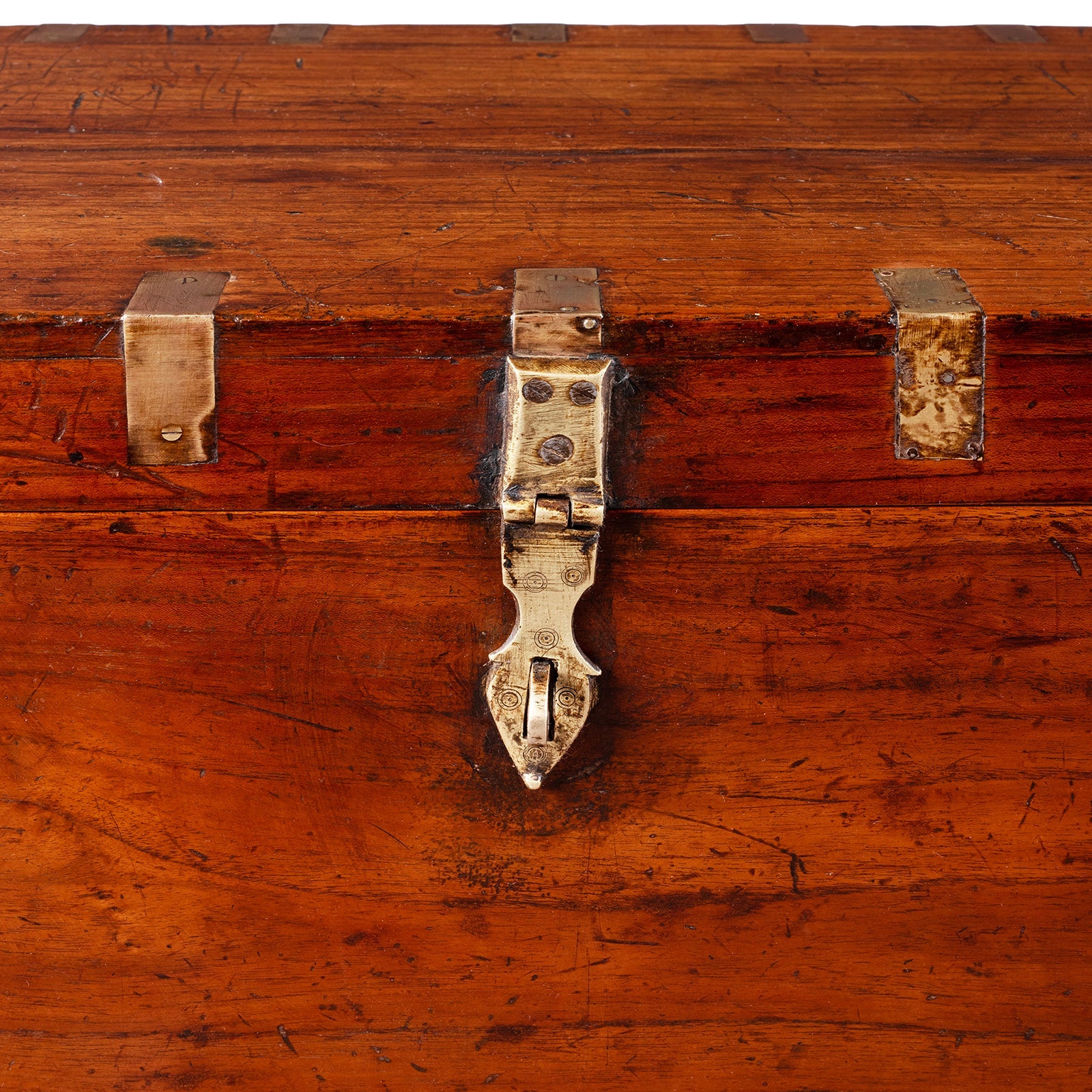Brass Bound Teak Military Chest - 19th Century