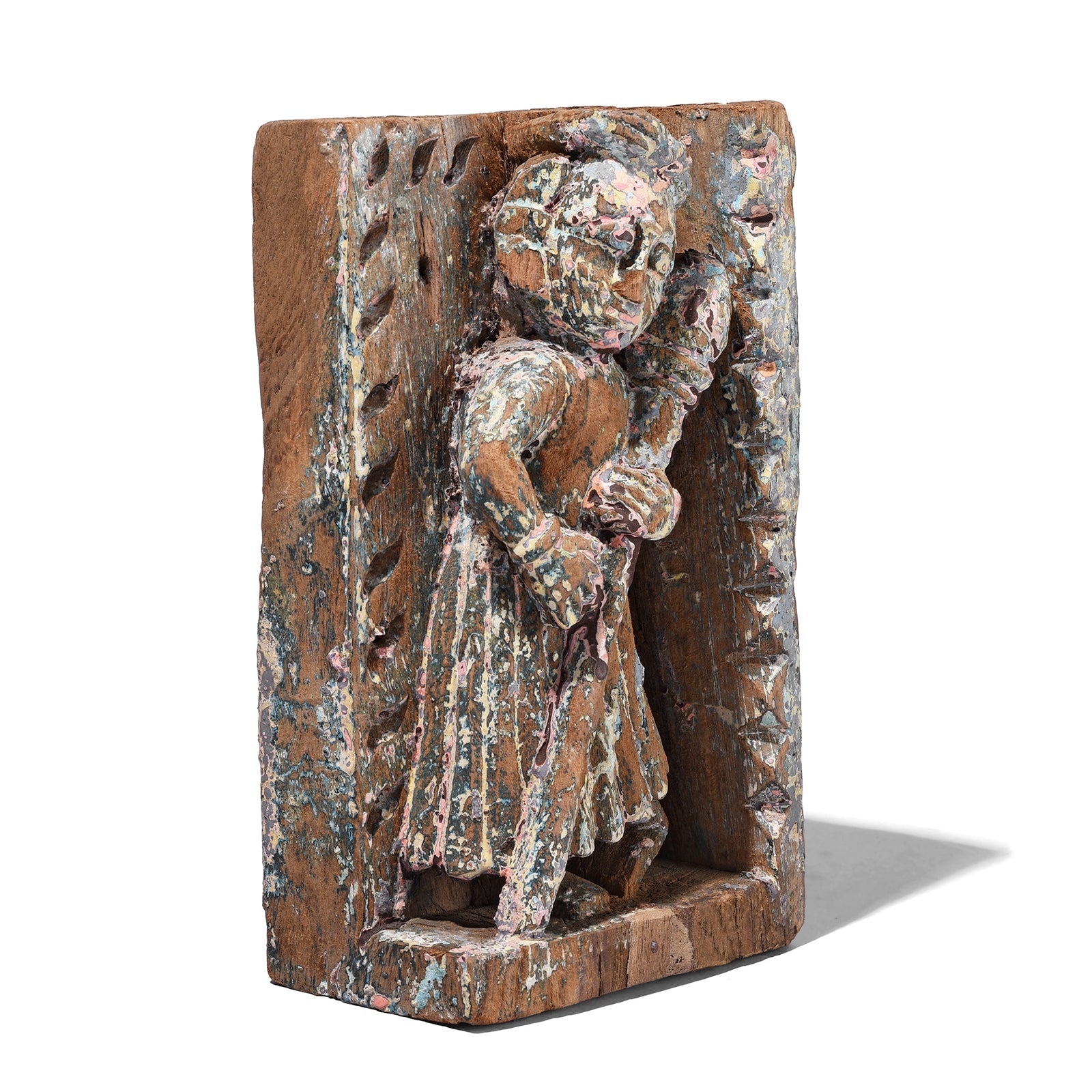 Carved Teak Musician Panels From Gujarat - 19th Century