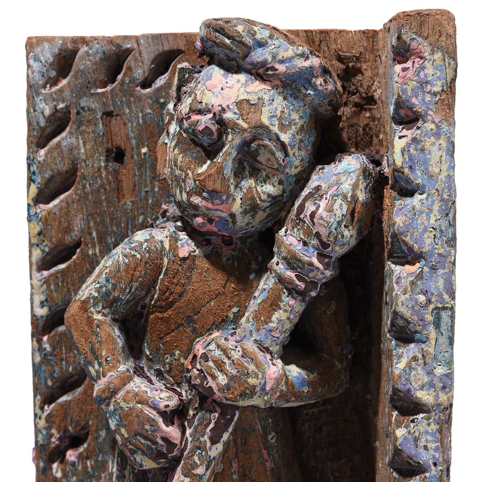 Carved Teak Musician Panels From Gujarat - 19th Century