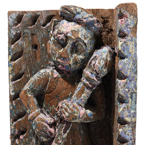 Carved Teak Musician Panels From Gujarat - 19th Century