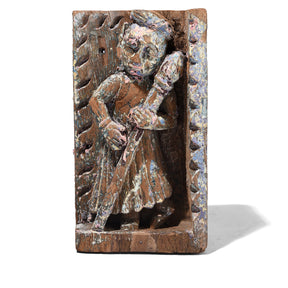 Carved Teak Musician Panels From Gujarat - 19th Century