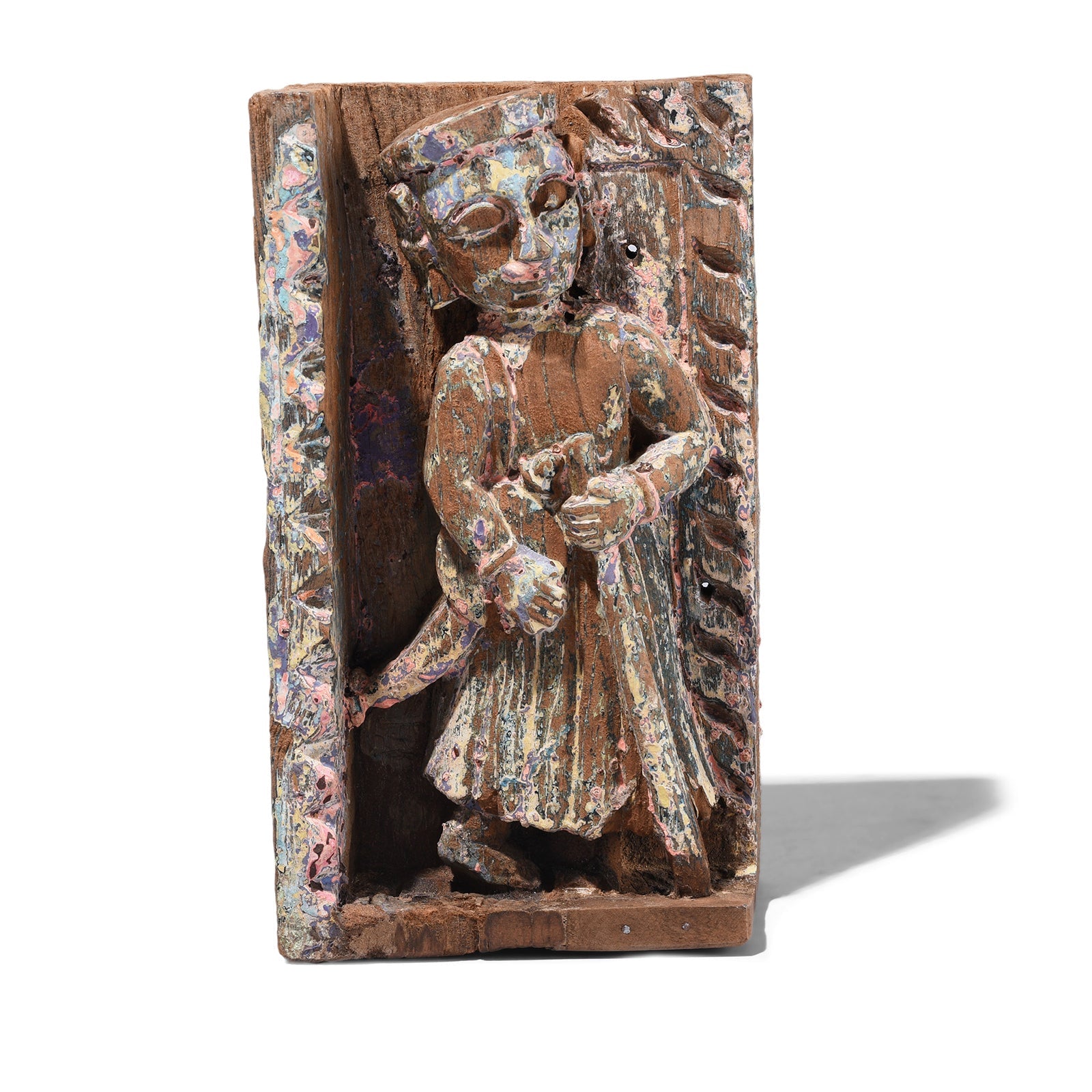Carved Teak Musician Panels From Gujarat - 19th Century