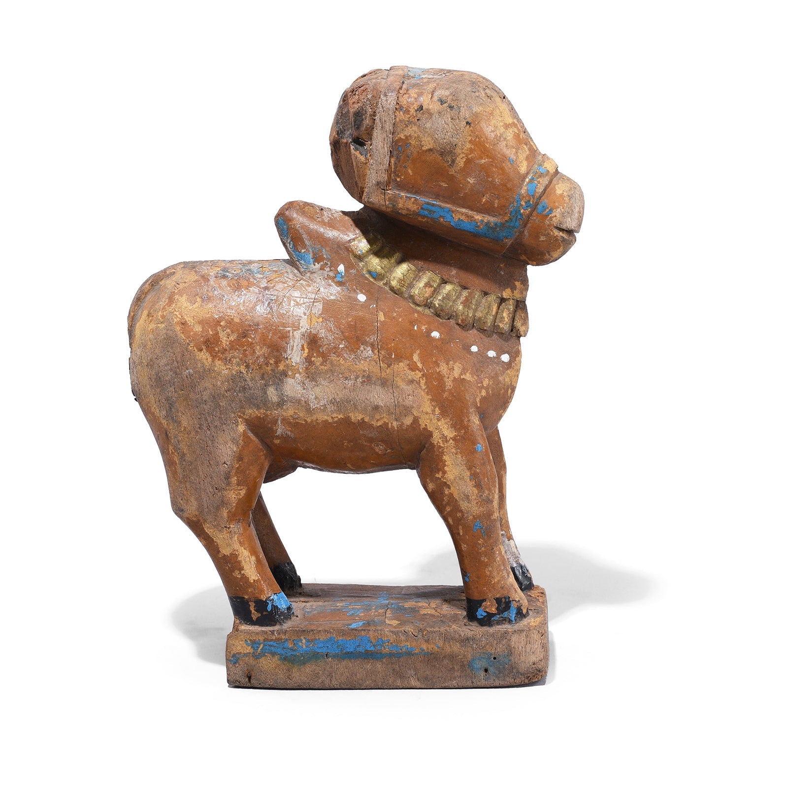 Painted Nandi Bull Toy From Rajasthan - 19th Century