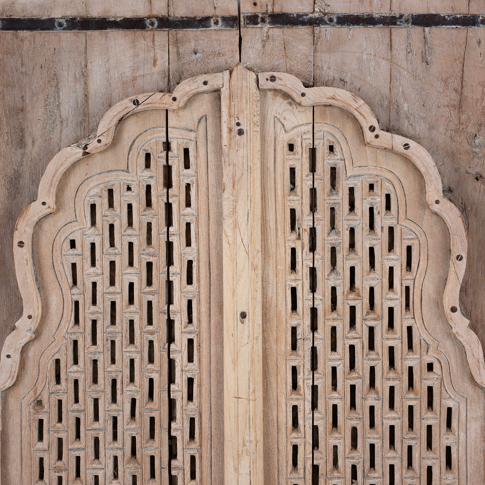 Limed Teak Window Shutter From Hyderabad - 19th Century