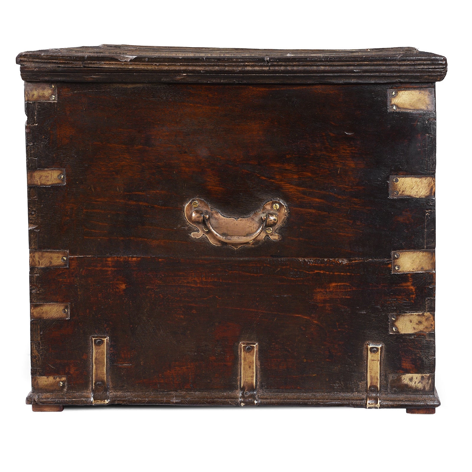 Brass Bound Teak Chest From Kutch - 19th Century