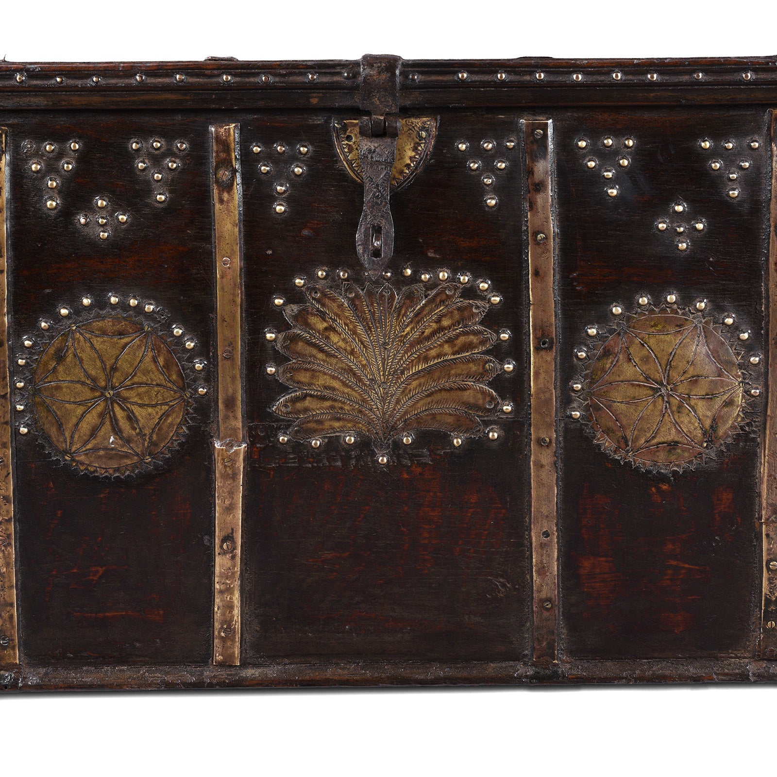 Brass Bound Teak Chest From Kutch - 19th Century