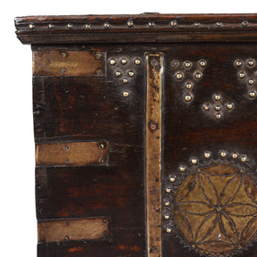 Brass Bound Teak Chest From Kutch - 19th Century