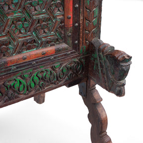 Painted Majus Dowry Chest From Saurashtra - 19th Century