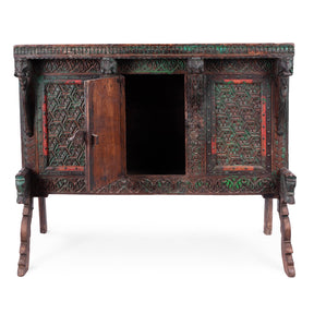 Painted Majus Dowry Chest From Saurashtra - 19th Century
