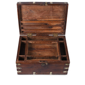 Brass Bound Teak Military Chest - 19th Century