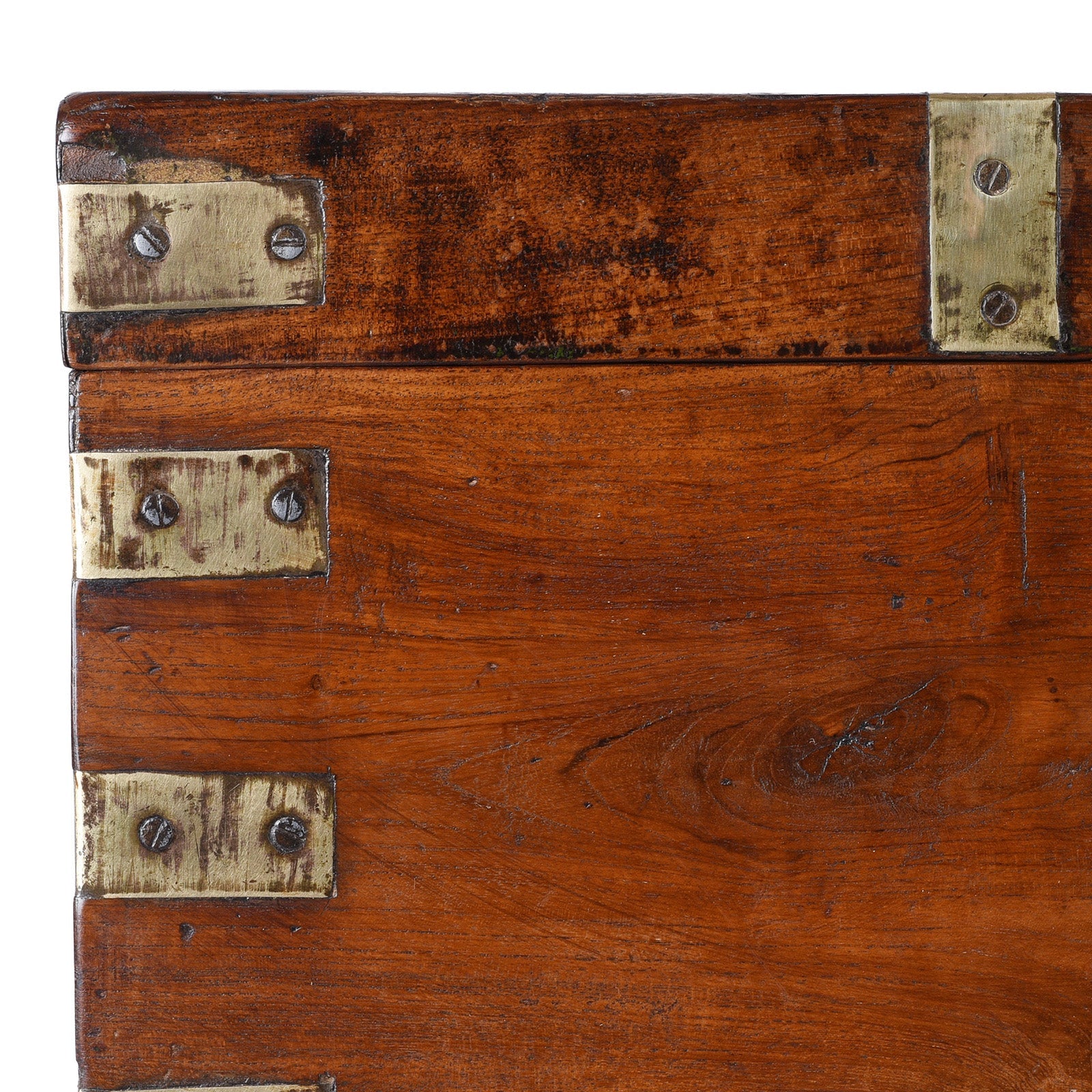 Brass Bound Teak Military Chest - 19th Century