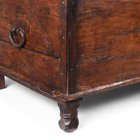 Iron Bound Teak Chest From Goa - 19th Century