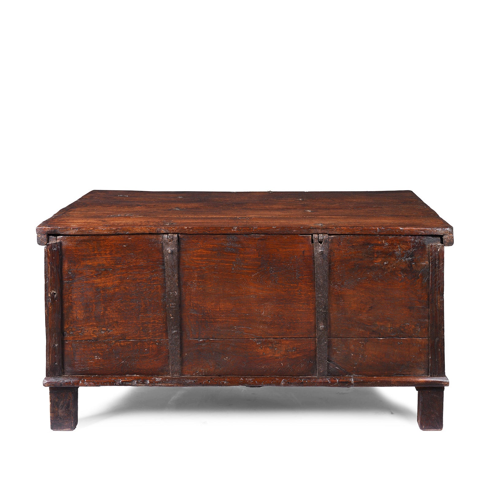Iron Bound Teak Chest From Goa - 19th Century