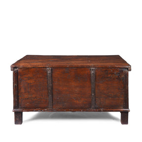 Iron Bound Teak Chest From Goa - 19th Century