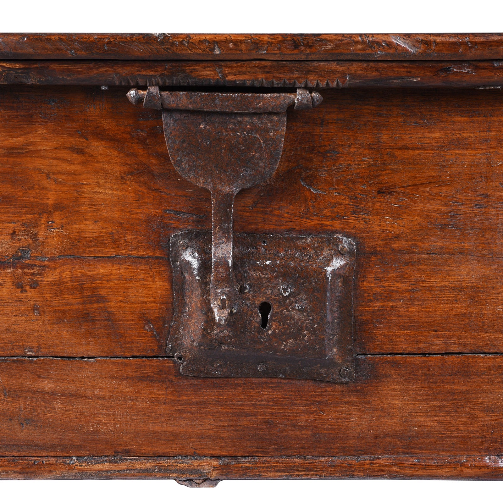 Iron Bound Teak Chest From Goa - 19th Century