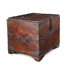 Iron Bound Teak Chest From Gujarat - 18th Century