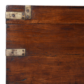Brass Bound Teak Military Chest - 19th Century
