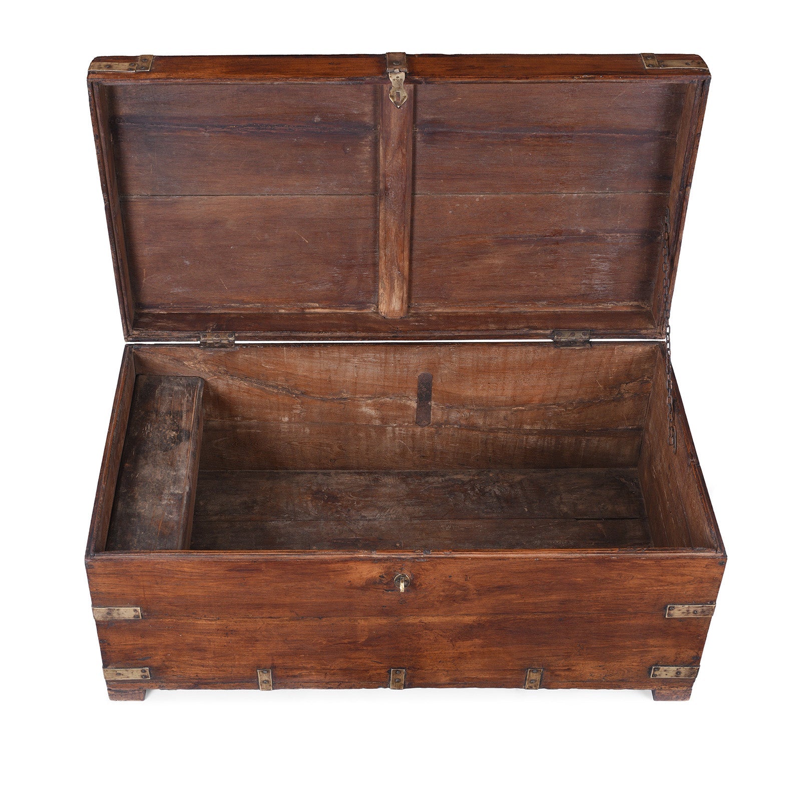 Brass Bound Teak Military Chest - 19th Century