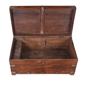 Brass Bound Teak Military Chest - 19th Century