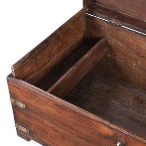 Brass Bound Teak Military Chest - 19th Century
