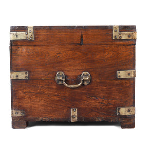 Brass Bound Teak Military Chest - 19th Century