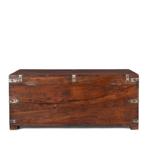 Brass Bound Teak Military Chest - 19th Century