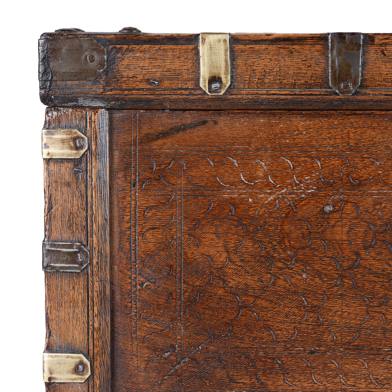 Chip Carved Merchants Box From Rajasthan - 19thC