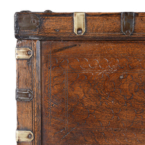 Chip Carved Merchants Box From Rajasthan - 19thC