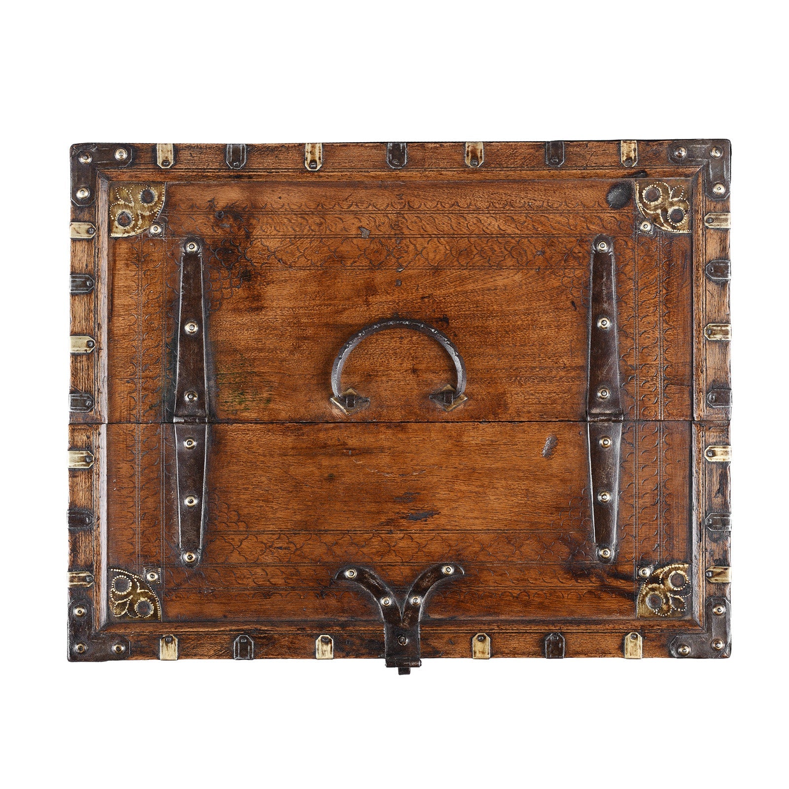 Chip Carved Merchants Box From Rajasthan - 19thC
