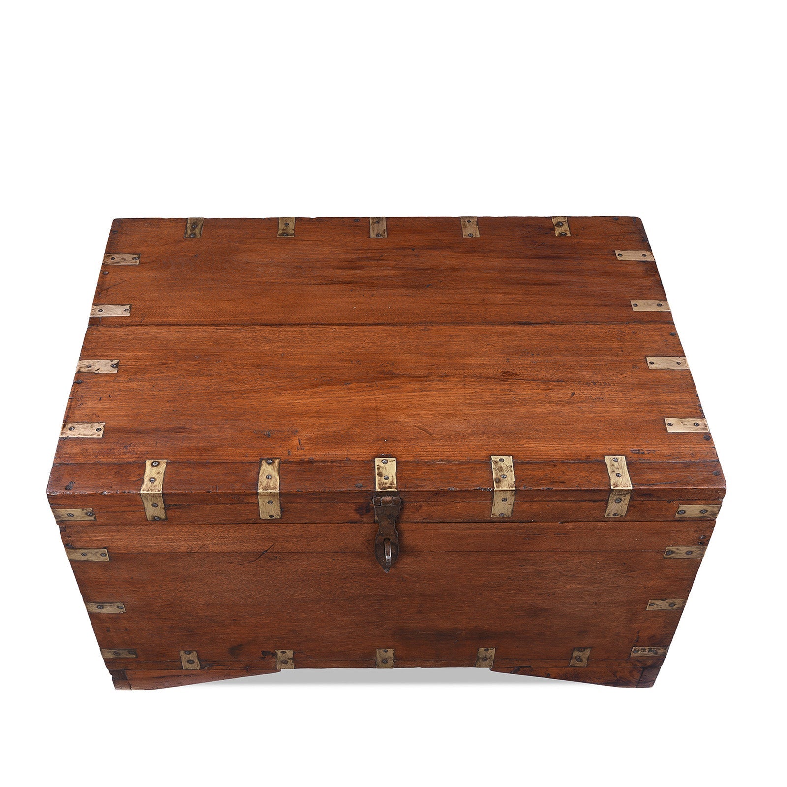 Brass Bound Indian Teak Military Chest - 19th Century