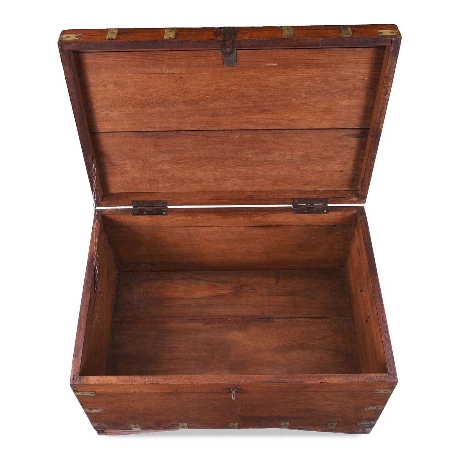 Brass Bound Indian Teak Military Chest - 19th Century
