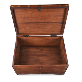 Brass Bound Indian Teak Military Chest - 19th Century