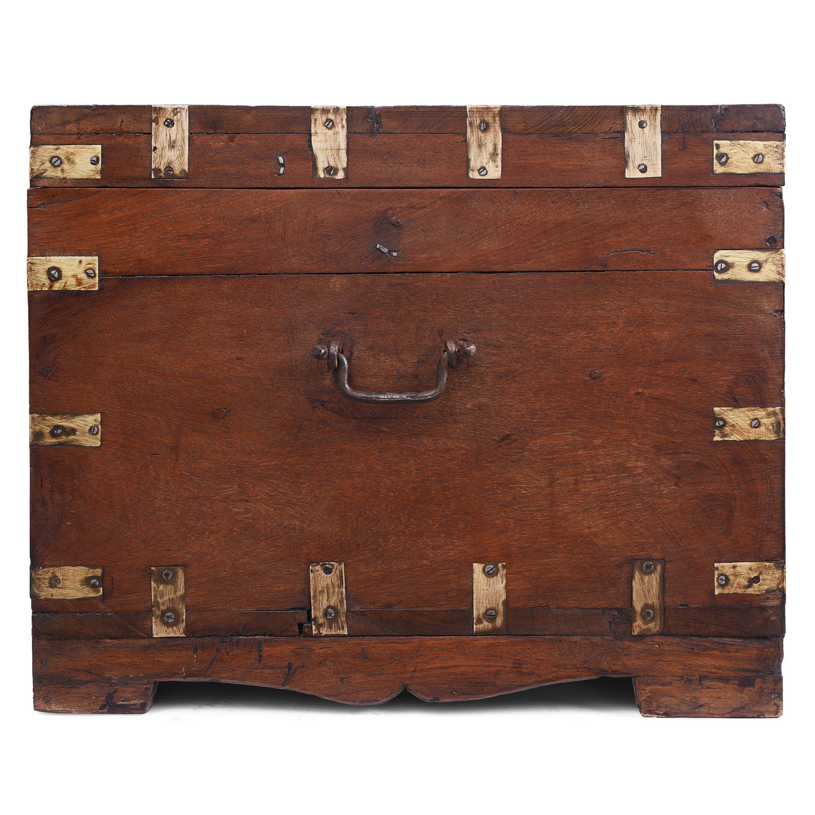 Brass Bound Indian Teak Military Chest - 19th Century