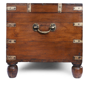 Brass Bound Teak Military Chest - 19th Century