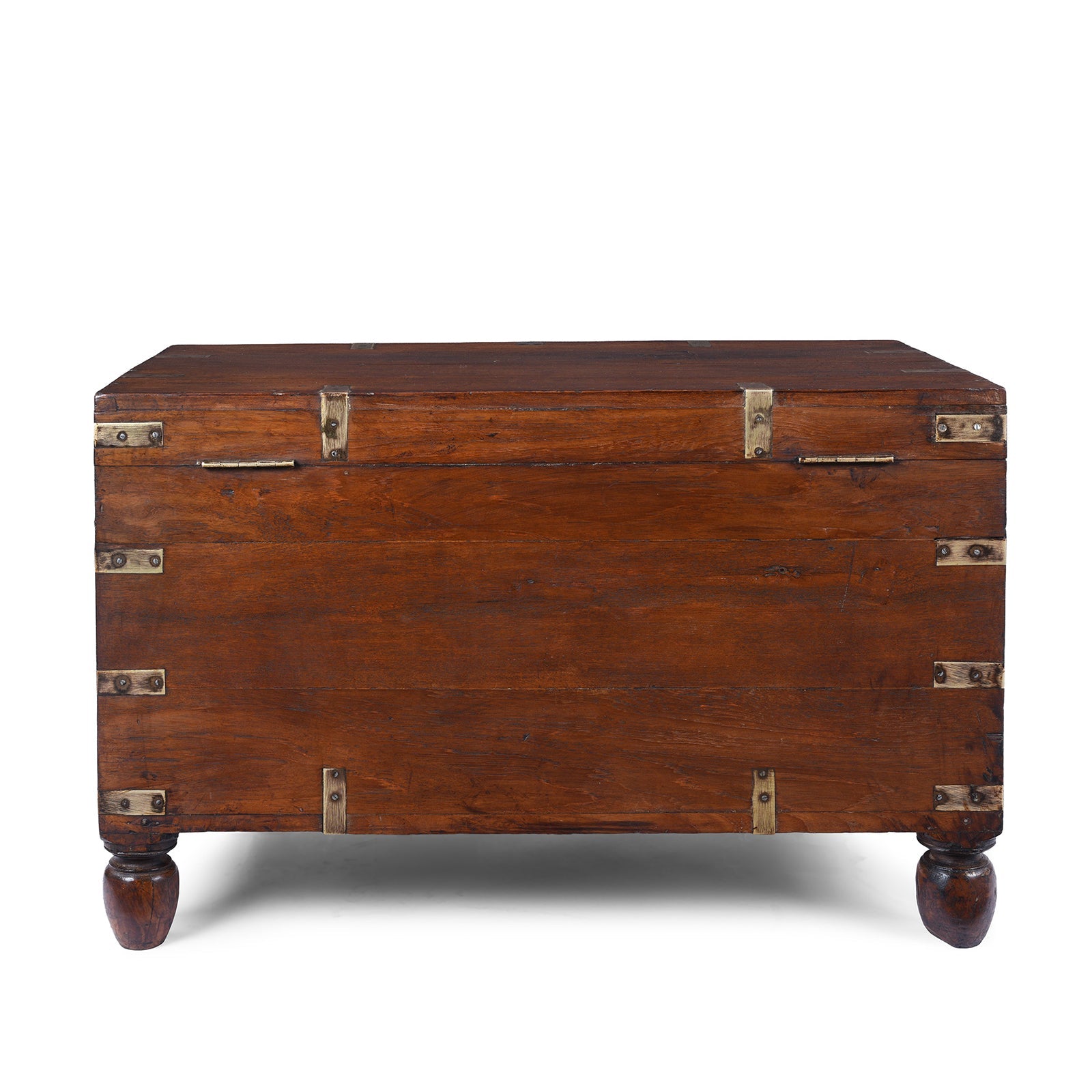 Brass Bound Teak Military Chest - 19th Century