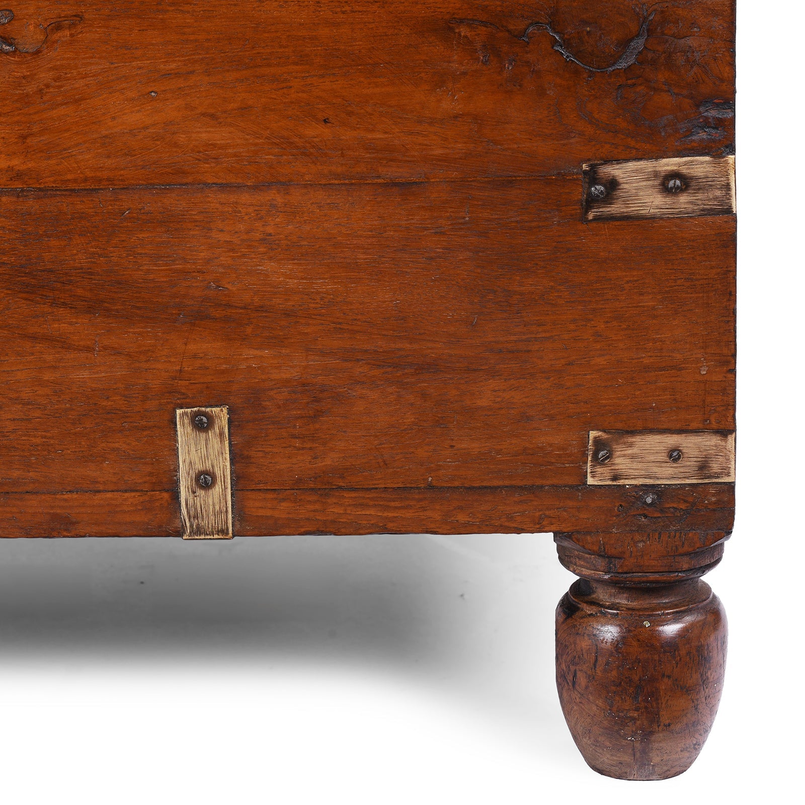 Brass Bound Teak Military Chest - 19th Century
