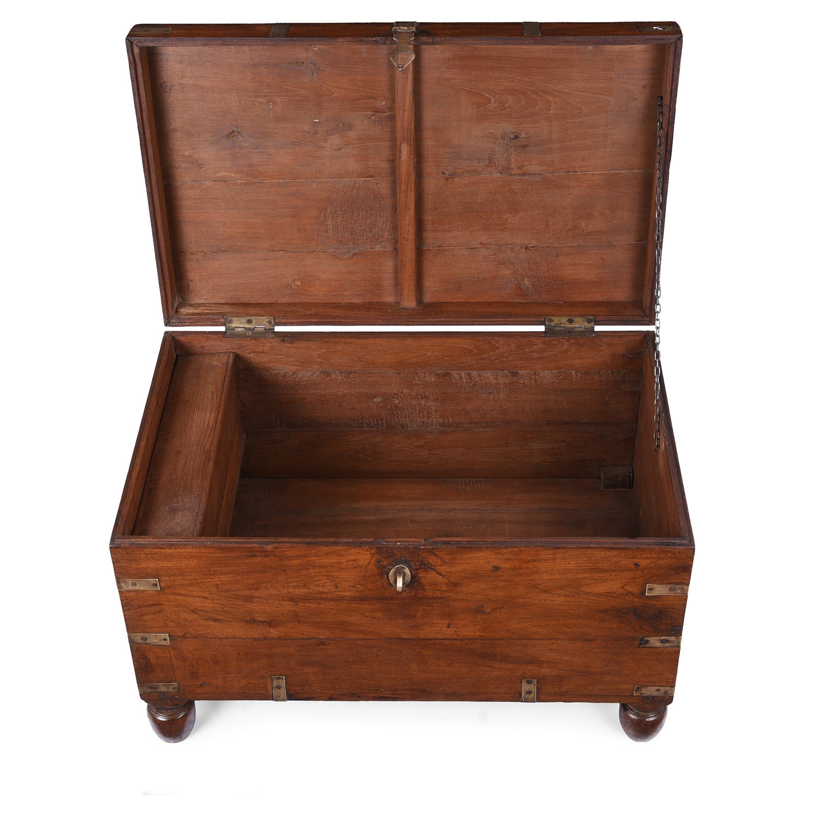 Brass Bound Teak Military Chest - 19th Century
