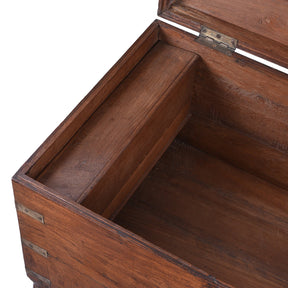 Brass Bound Teak Military Chest - 19th Century