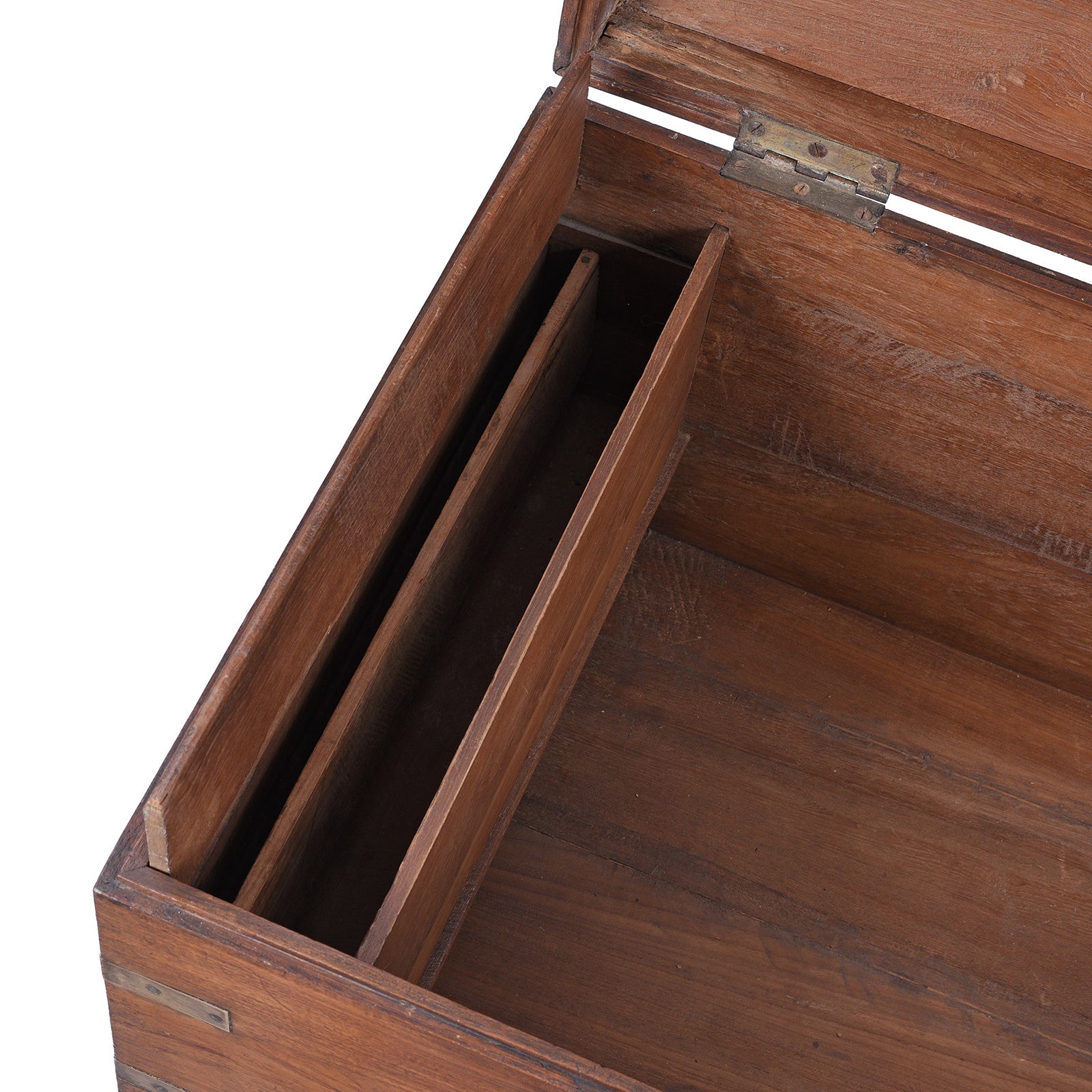 Brass Bound Teak Military Chest - 19th Century