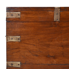 Brass Bound Teak Military Chest - 19th Century