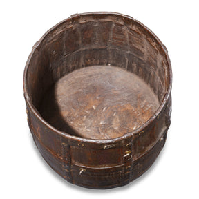 Iron Bound Teak Grain Measure From Rajasthan - 19th Century