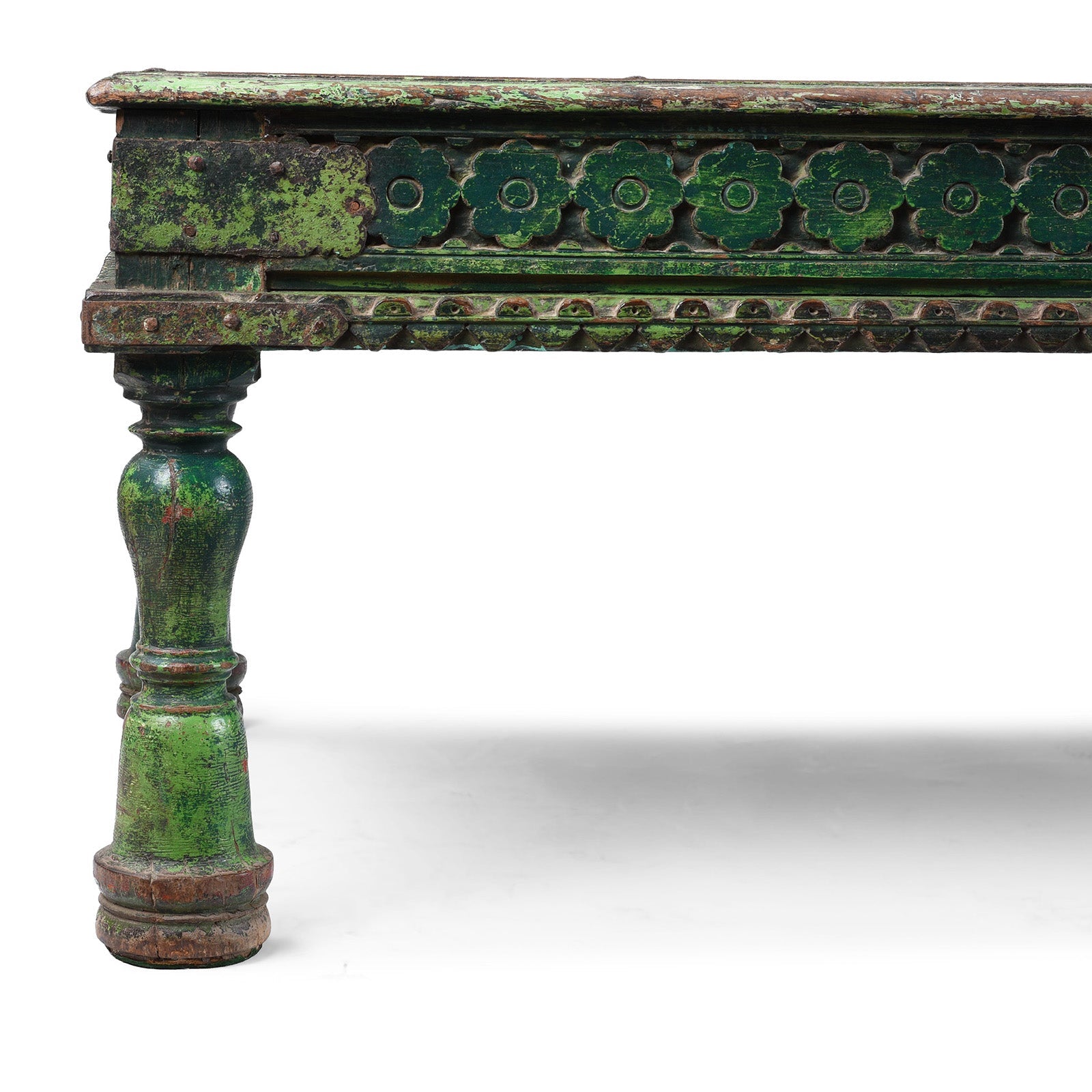 Green Painted Takhat From Patan -  Early 19th Century