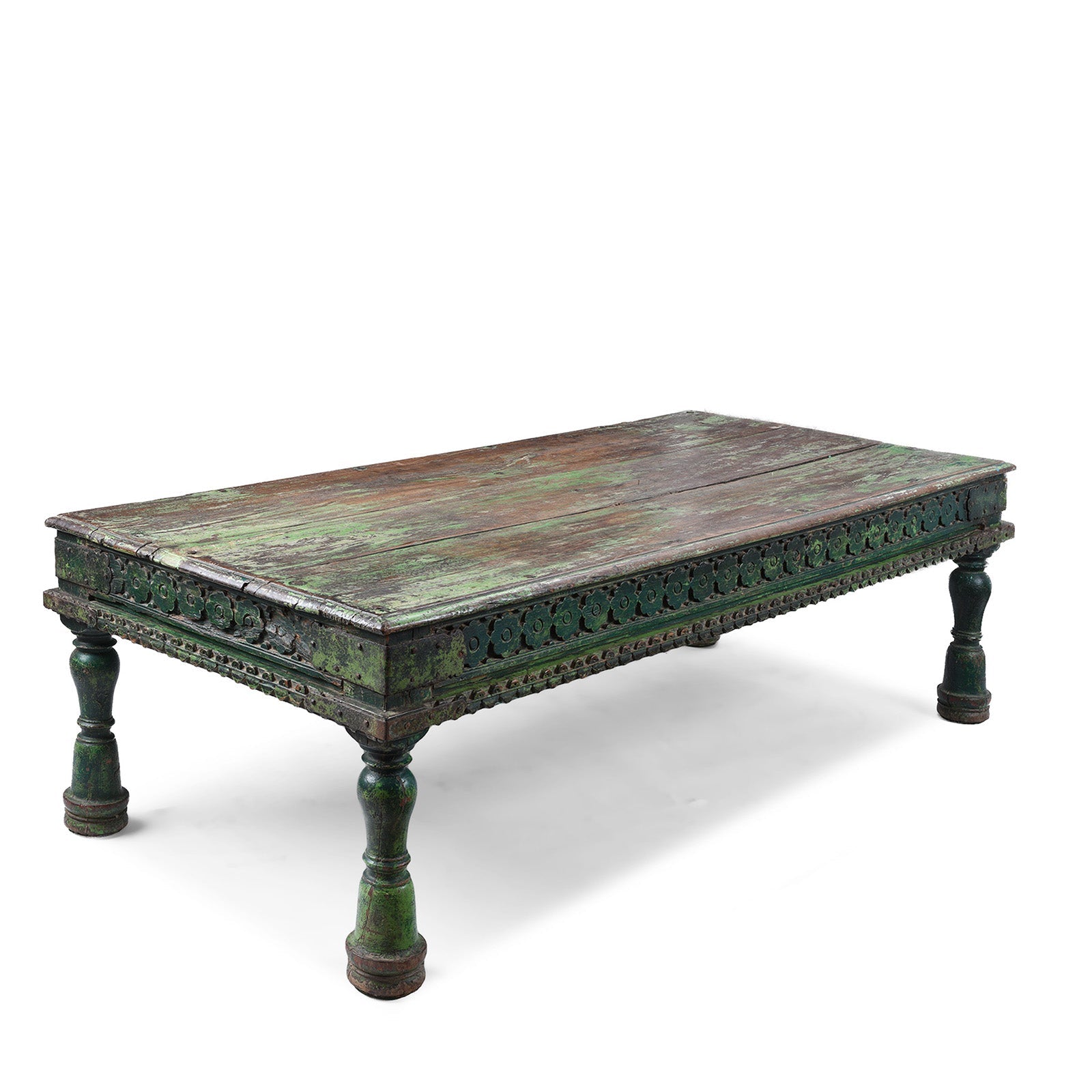 Green Painted Takhat From Patan -  Early 19th Century