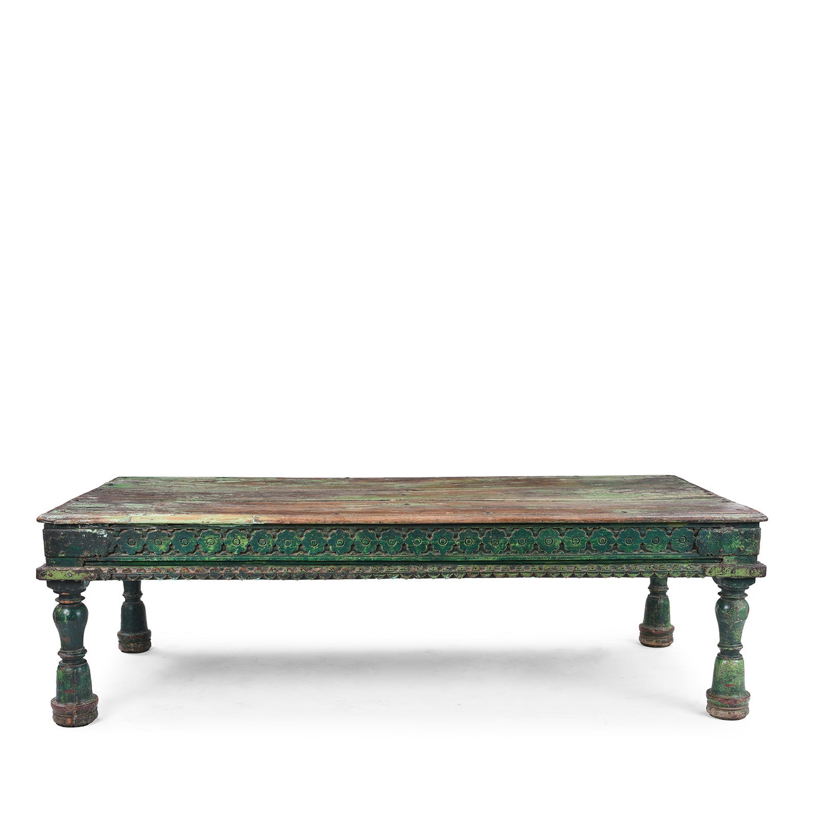 Green Painted Takhat From Patan -  Early 19th Century