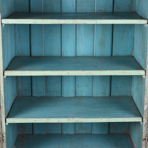 Painted Teak Almirah Cabinet With Carved Panels - Early 19th Century