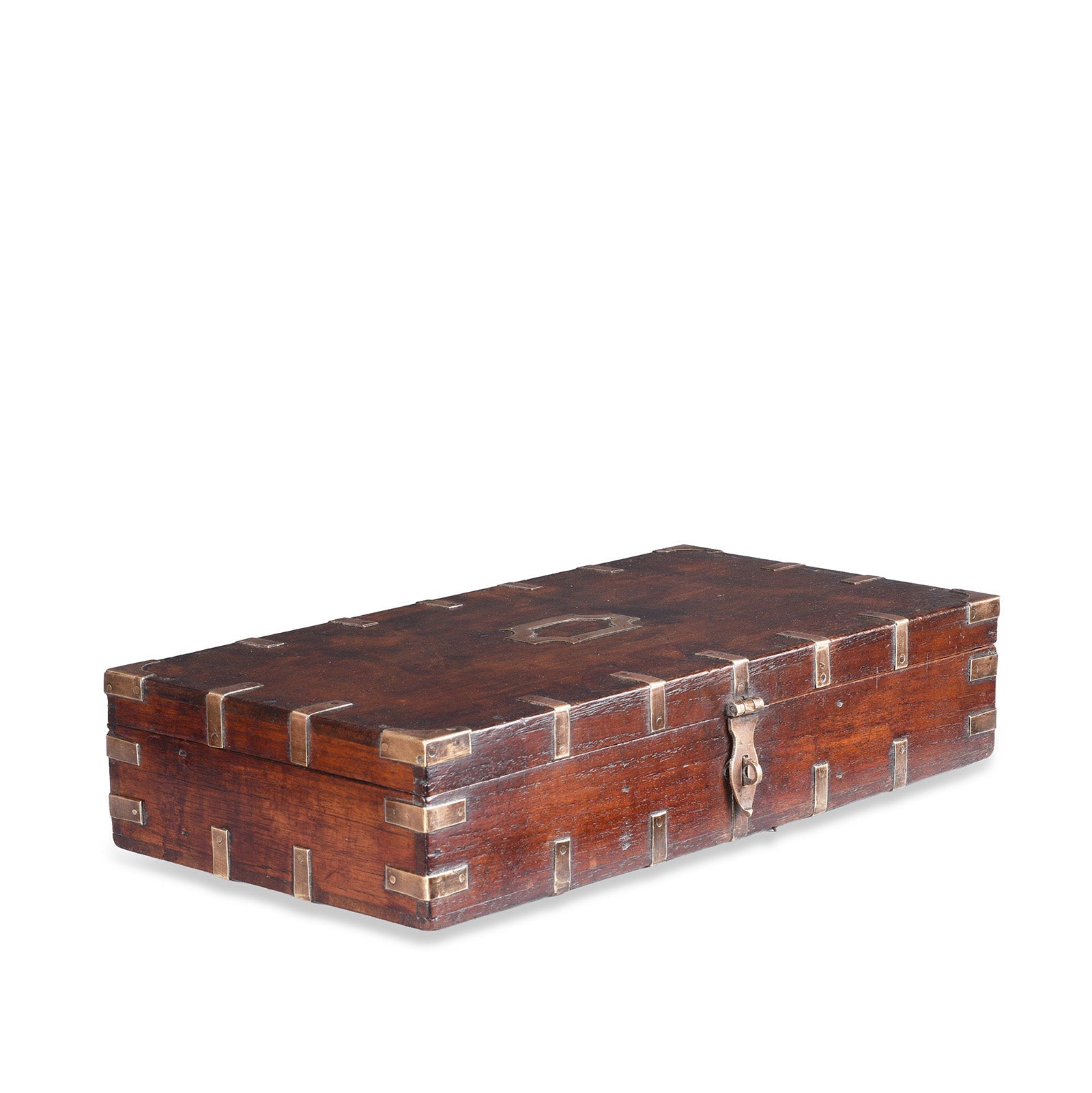 Brass Bound Indian Military Document Box - 19th Century