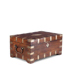 Antique Indian Brass Bound Military Chest - 19th Century