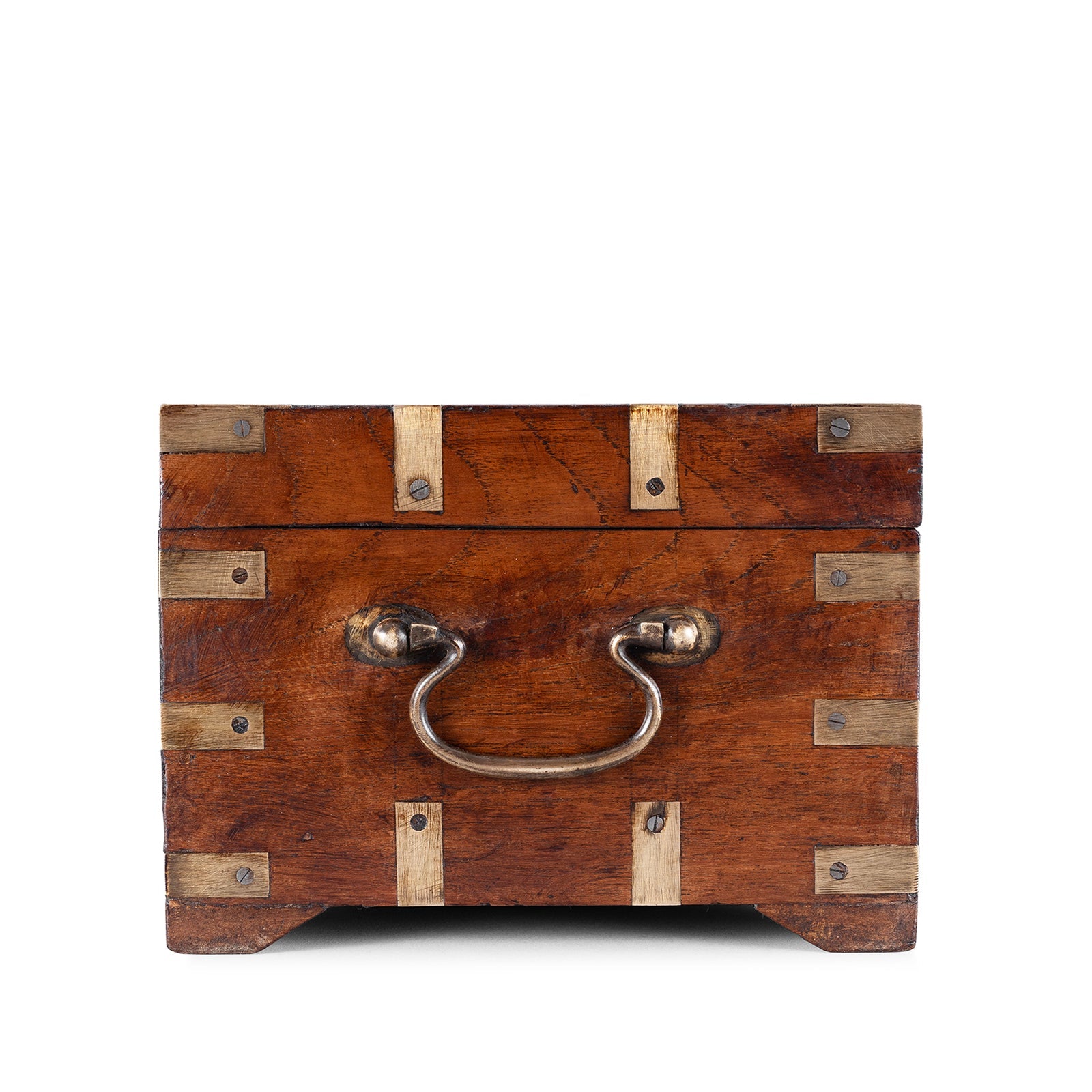Antique Indian Brass Bound Military Chest - 19th Century