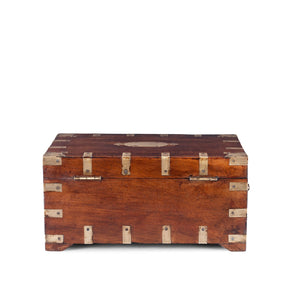 Antique Indian Brass Bound Military Chest - 19th Century